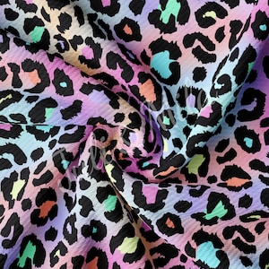 Leopard Cheetah Printed Liverpool Bullet Textured Fabric AA2677