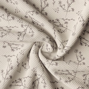 Floral Printed Liverpool Bullet Textured Fabric by the yard 4 Way Stretch Solid Strip Thick Knit Jersey Liverpool Fabric AA267