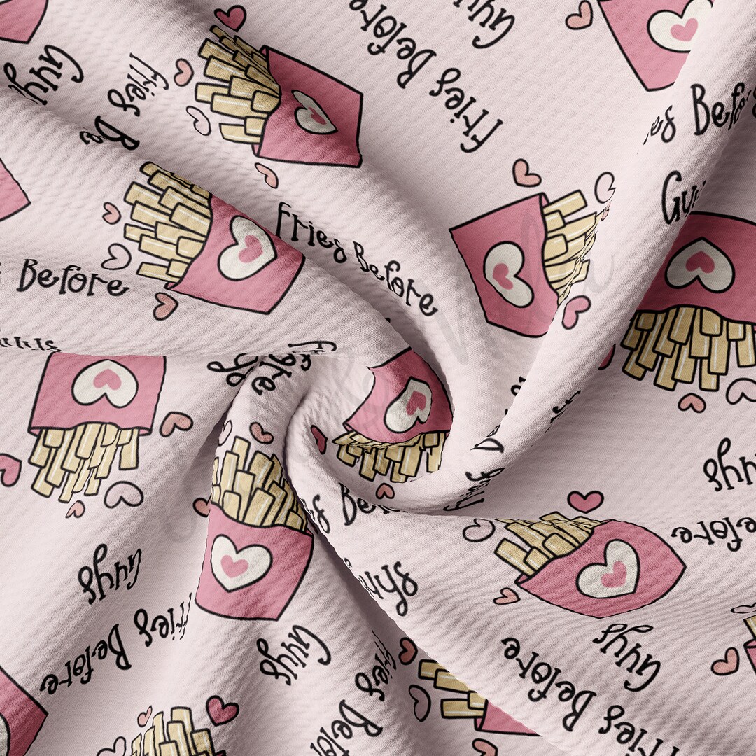 Fries Over Guys Valentine's Day Liverpool Bullet Textured Fabric by the ...
