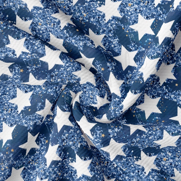 Printed Liverpool Bullet Textured Fabric by the yard  AA2615 Patriotic 4th of July