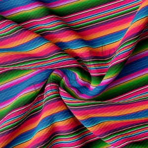 Serape Printed Liverpool Bullet Textured Fabric by the yard Way Stretch Fabric (Paintsmear5old)