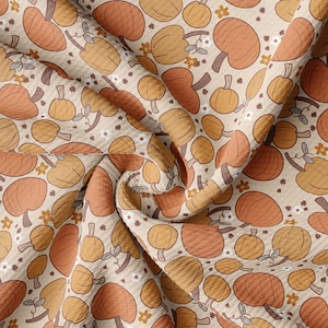 Pumpkin Printed Liverpool Bullet Textured Fabric by the yard 4 Way Stretch Solid Strip Thick Knit Jersey Liverpool Fabric pumpkin