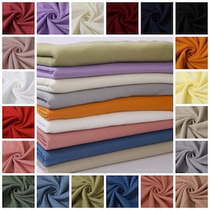 Stretchy Waffle Fabric by the yard, Waffle Knit Fabric, Stretchy Waffle Fabric, Polyester Spandex 60 inches wide Solid Colors 220GSM
