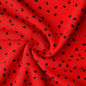Watermelon Liverpool Bullet Textured Fabric by the yard 4Way Stretch Solid Strip Thick Knit Jersey Liverpool Fabric watermelonblack AA283