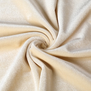 Ivory Stretchy Velvet Fabric by The Yard Stretch Fabrics Polyester Spandex for Scrunchies Clothes Costumes Crafts Bows