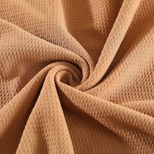 Cappuccino Liverpool Bullet Textured Fabric by the yard 4 Way Stretch Solid - Strip Half Yard Thick Knit Jersey Liverpool Fabric for Bows