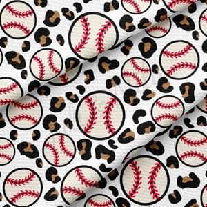 Strukturierter Stoff mit Baseball-Geparden-Leoparden-Print, Massenware, 4-Wege-Stretch-Stoff aus festem Liverpool-Stoff AA932 Bild 2