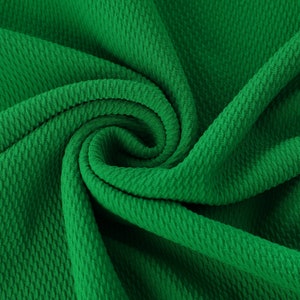 Kelly Green Liverpool Bullet Textured Fabric by the yard 4 Way Stretch Solid - Strip Half Yard Thick Knit Jersey Liverpool Fabric for Bows