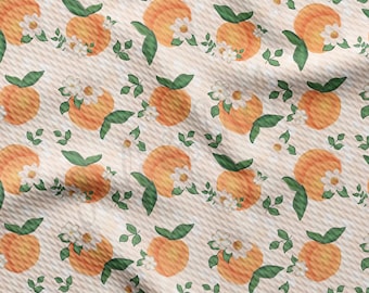 Peach Summer Printed Liverpool Bullet Textured Fabric by the yard 4Way Stretch Solid Strip Thick Knit Liverpool Fabric AA1811
