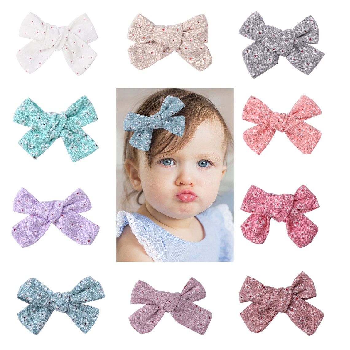 Linen Hair Bow Clips Bows for Toddlers Girls School Bow Bows Etsy