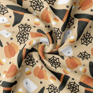 DBP Fabric Double Brushed Polyester Fabric by the Yard DBP Jersey Stretchy Soft Polyester Stretch Fabric DBP1829 Halloween Autumn Fall