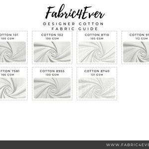 a white fabric pattern with the text fabricter designer cotton fabric guide