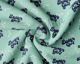 Printed Liverpool Bullet Textured Fabric by the yard 4 Way Stretch Solid Strip Thick Liverpool Fabric  (Daddy'sgirl)