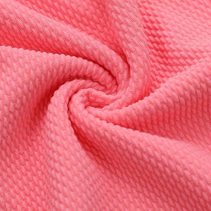 Light Coral Liverpool Bullet Textured Fabric by the yard 4 Way Stretch Solid - Strip Half Yard Thick Knit Jersey Liverpool Fabric for Bows