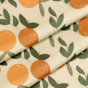 100% Cotton Fabric By the Yard Printed in USA Cotton Sateen -  Cotton orange