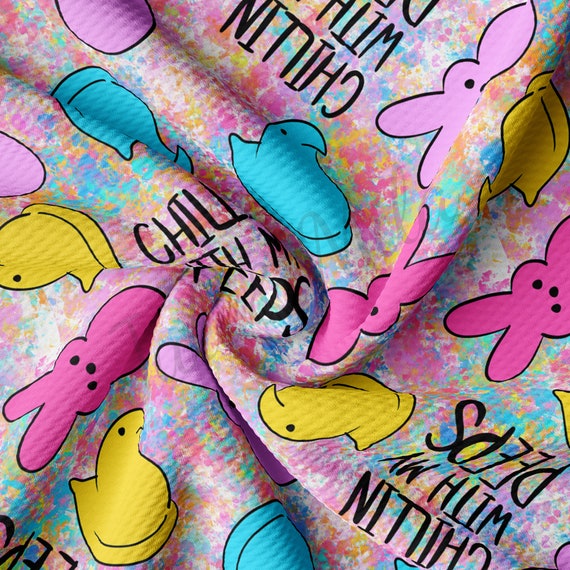 Printed Liverpool Bullet Fabric, Easter Liverpool Fabric, Peeps