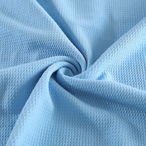 Nile Blue Liverpool Bullet Textured Fabric by the yard 4 Way Stretch Solid - Strip Half Yard Thick Knit Jersey Liverpool Fabric for Bows