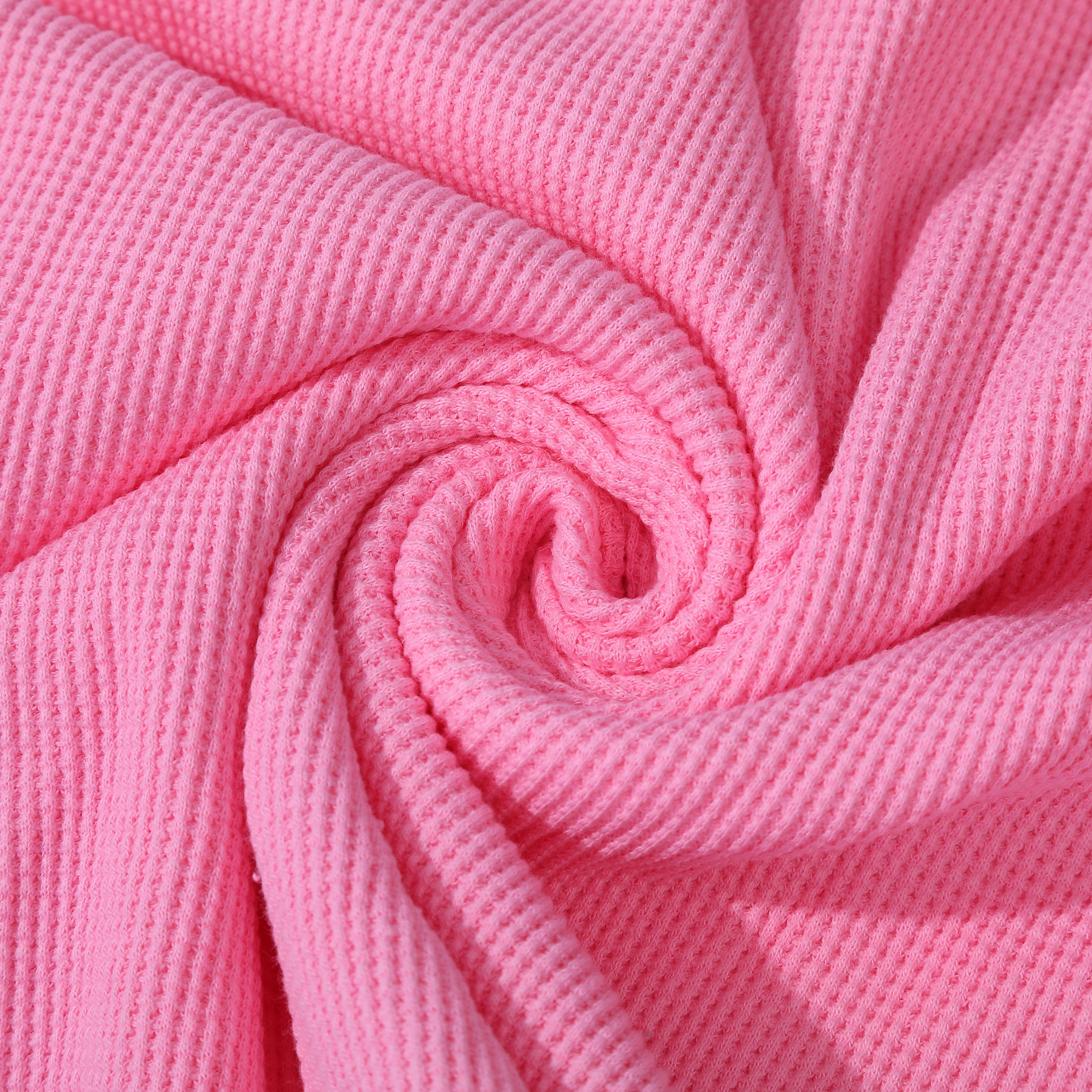 Waffle Cotton Fabric by the Yard, Waffle Knit Stretchy
