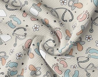 Labor and delivery L&D Hospital Nurse Printed Liverpool Bullet Textured Fabric by the yard  Liverpool Fabric AA2125