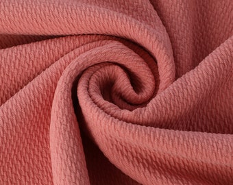 Rose Mauve Liverpool Bullet Textured Fabric by the yard 4 Way Stretch Solid - Strip Half Yard Thick Knit Jersey Liverpool Fabric for Bows