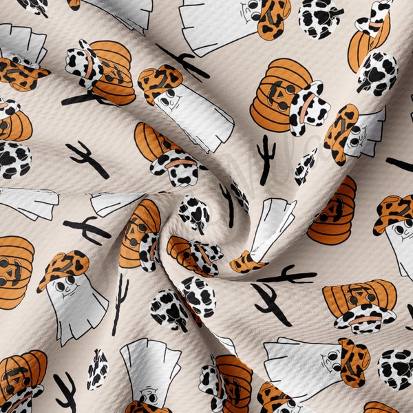 Fall Autumn Halloween Printed Liverpool Bullet Textured Fabric by the yard 4Way Stretch Solid Strip Thick Knit Jersey Liverpool Fabric AA891