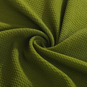 Olive Green  Liverpool Bullet Textured Fabric by the yard 4 Way Stretch Solid - Strip Half Yard Thick Knit Jersey Liverpool Fabric for Bows