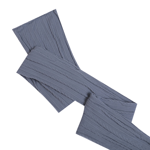 Gray Stretch Braided Nylon Stretch Fabric Strips 3" x 40"