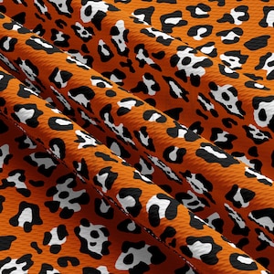Autumn Fall Halloween Printed Liverpool Bullet Textured Fabric by the yard 4Way Stretch Solid Strip Thick Knit Liverpool Fabric AA1822
