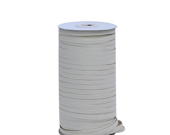 Ivory 1/4 inch Elastic for Sewing Face Mask Skinny Elastic by the yard Thin Braided Elastic 6mm Elastic Band Rope Cord Flat Flat Strap