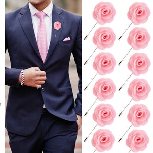 Lapel Pin, Light Pink Lapel Pin,  Flower Lapel Pin, Wedding Lapel Pin, Men Lapel Pin, Lapel Flower, Wedding Boutonniere, Gift, Men&#39;s Lapel