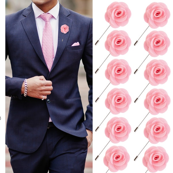 Lapel Pin, Light Pink Lapel Pin,  Flower Lapel Pin, Wedding Lapel Pin, Men Lapel Pin, Lapel Flower, Wedding Boutonniere, Gift, Men's Lapel