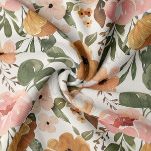 Ribgebreide stof op maat gesneden Geribbelde jersey rekbare zachte polyester stretchstof 1 meter RBK850 bloemen
