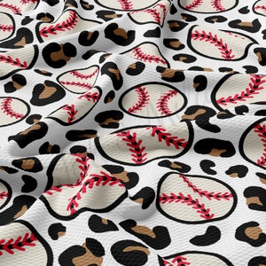 Strukturierter Stoff mit Baseball-Geparden-Leoparden-Print, Massenware, 4-Wege-Stretch-Stoff aus festem Liverpool-Stoff AA932 Bild 3