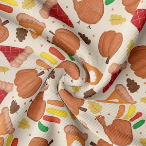 Fall Halloween Printed Liverpool Bullet Textured Fabric by the yard 4 Way Stretch Solid Strip Thick Knit Jersey Liverpool Fabric AA2848
