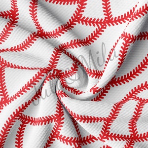 Tissu texturé Liverpool Bullet imprimé baseball par mètre Lacets de baseball en tissu à bandes unies extensible dans 4 directions AA342