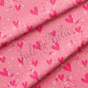 Valentine&#39;s Day Printed Liverpool Bullet Textured Fabric Rib Knit DBP Double Brush Polyester Rib Liverpool Fabric VD36