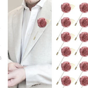 Wedding Boutonniere, Mauve Flower Lapel Pin, Lapel Pin, Lapel Pin, Wedding Lapel Pin, Men Lapel Pin, Lapel Flower, Gift, Men&#39;s Lapel