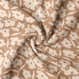 Rib Knit Fabric by the Yard Ribbed Jersey Stretchy Soft Polyester Stretch Fabric 1 Yard RBK2562 Floral