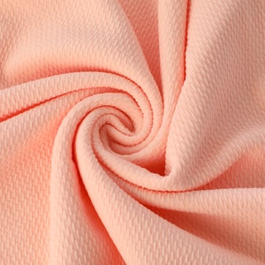Blush Liverpool Bullet Textured Fabric by the yard 4 Way Stretch Solid - Strip Half Yard Thick Knit Jersey Liverpool Fabric for Bows