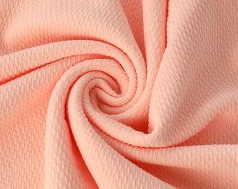 Blush Liverpool Bullet Textured Fabric cut to size 4 Way Stretch Solid - Strip Half Yard Thick Knit Jersey Liverpool Fabric for Bows