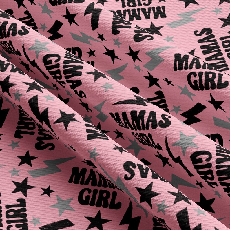 a pink background with stars and the words mama's girl on it