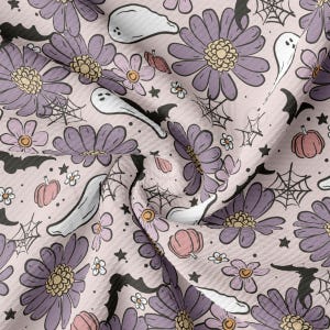 Fall Halloween Printed Liverpool Bullet Textured Fabric by the yard 4 Way Stretch Solid Strip Thick Knit Jersey Liverpool Fabric AA2851