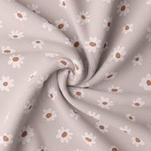 Rib Knit Fabric by the Yard Ribbed Jersey Stretchy Soft Polyester Stretch Fabric 1 Yard  RBK2424 Floral