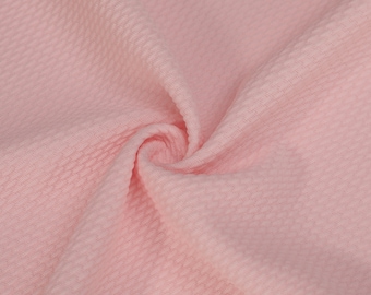 Light Pink Liverpool Bullet Textured Fabric by the yard 4 Way Stretch Solid - Strip Half Yard Thick Knit Jersey Liverpool Fabric for Bows
