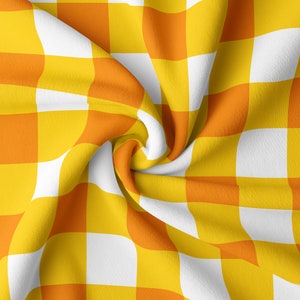 DBP Fabric Double Brushed Polyester Fabric by the Yard DBP Jersey Stretchy Soft Polyester Stretch Fabric DBP1537 Gingham Checker