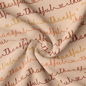 Thankful Thanksgiving Fall Autumn Printed Liverpool Bullet Textured Fabric by the yard Liverpool Fabric Thanksgiving Day AA1963