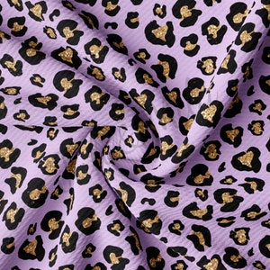 Cheetah Leopard Liverpool Bullet Textured Fabric by the yard 4Way Stretch Solid Strip Thick Knit Jersey Liverpool Fabric AA178  TBP102