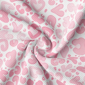 Valentine&#39;s Day Printed Liverpool Bullet Textured Fabric by the yard 4 Way Stretch Solid Strip Thick Knit Jersey Liverpool Fabric AA2911