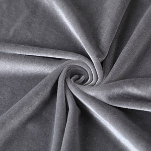 Gray Stretchy Velvet Fabric by The Yard Stretch Fabrics Polyester Spandex for Scrunchies Clothes Costumes Crafts Bows