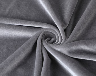 Gray Stretchy Velvet Fabric by The Yard Stretch Fabrics Polyester Spandex  for Scrunchies Clothes Costumes Crafts Bows